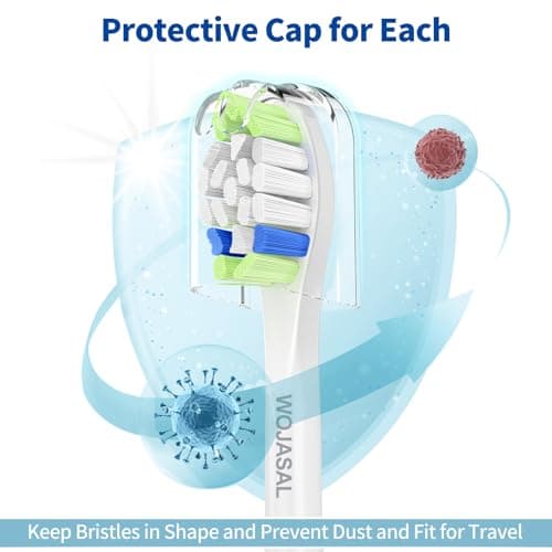 Replacement Toothbrush Brush Heads Compatible with Philips Sonicare Electric Toothbrushes with Click-on System Dupont Bristles for Optimal Plaque Remove, Pack of 10, White 6