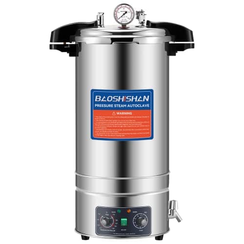 BAOSHIOSHAN 25 Quart Autoclave Automatic Stainless Steel Autoclave for Mushroom Growing, Jar and Equipment