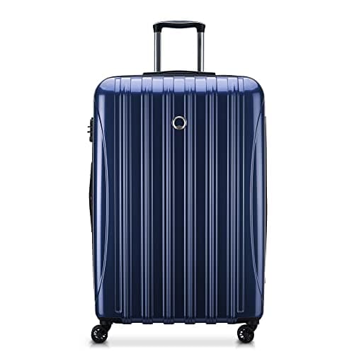 DELSEY PARIS Helium Aero Hardside Expandable Luggage with Spinner Wheels, Blue Cobalt, Checked-Large 28 Inch