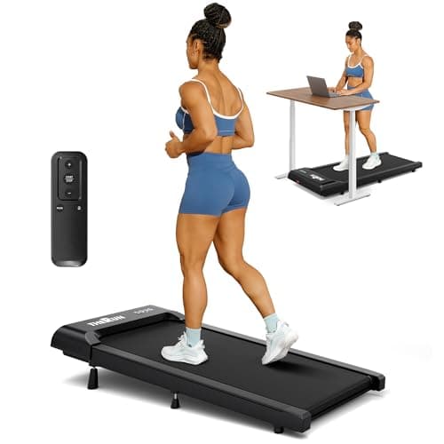 THERUN Walking Pad Treadmill with 10% Incline, Under Desk Treadmills for Home Office, Portable Small Walking Pad with Remote Control