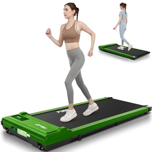 FUNMILY Walking Pad Treadmill, Under Desk Treadmill for Home Office, 3.0HP Portable Treadmills with 350lbs Weight Capacity, Compact Jogging Running Machine with LED Display and Remote Control