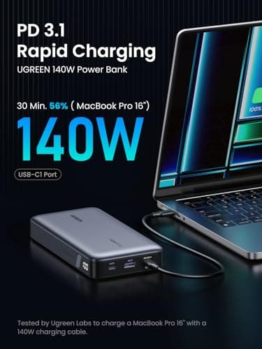 UGREEN Power Bank 25,000mAh 145W Laptop Portable Charger Bundle with USB C Cable 100W, USB C to USB C Cable Fast Charging Compatible with iPhone 15/15 Pro/15 Pro Max 5