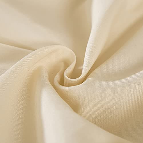 MEILA Wrap Around Bed Skirt Three Fabric Sides Elastic Dust Ruffled 16 Inch Tailored Drop,Easy to Install Fade Resistant-Beige, Queen/King 6
