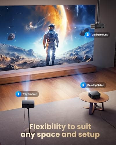 【Official Google TV/4K Supported 】Smart Projector with WiFi & Bluetooth, Outdoor & Home TV Movie Projectors with Voice Control,Auto Focus & Keystone,Compatible with Netflix Proyector WiMiUS K13 Black 8