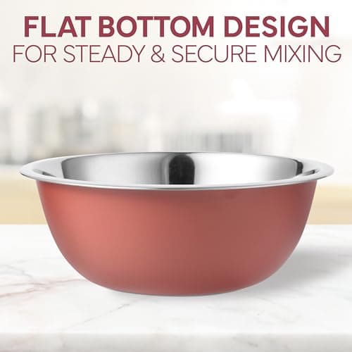 COOK WITH COLOR Stainless Steel Mixing Bowls Set - Nesting Bowls, 6 Pieces, Rose 7