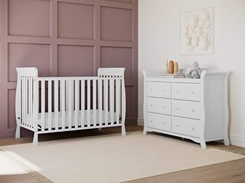 Storkcraft Avalon 6 Drawer Double Dresser (White) – Dresser for Kids Bedroom, Nursery Dresser Organizer, Chest of Drawers for Bedroom with 6 Drawers, Classic Design for Children’s Bedroom 5