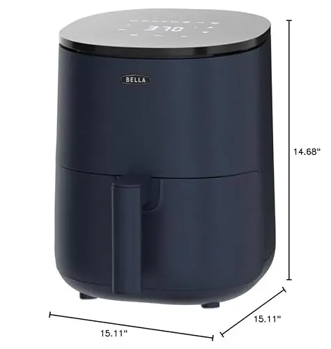 BELLA 2.9QT Touchscreen Air Fryer, No Pre-Heat Needed, No-Oil Frying, Fast Healthy Evenly Cooked Meal Every Time, Dishwasher Safe Non Stick Pan and Crisping Tray for Easy Clean Up, Matte Blue 7