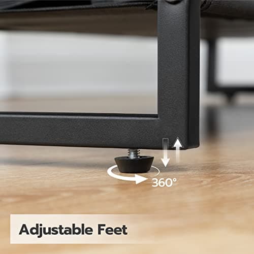 HOOBRO Shoe Rack, 4 Tier Shoe Storage Organizer with 3 Oxford Fabric Shelves and Top Panel, Holds 12-16 Pairs of Shoes for Entryway and Closet, Industrial, Rustic Brown BF47XJ01G1 7