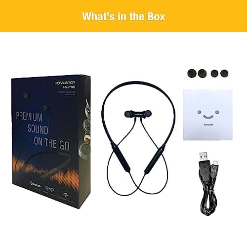 HomeSpot Neckband Wireless Earbuds aptX Low Latency Bluetooth 5.1 Headphones Qualcomm® CVC™ for Gym, Running, Gaming & Meeting Compatible with iPhone, Samsung Galaxy, Google 6