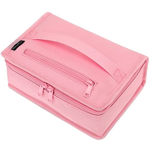 FlowFly Small Insulated Lunch box Portable Soft Bag Mini Cooler Thermal Meal Tote Kit with Handle for Work & School, Pink
