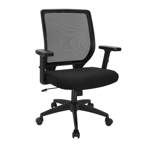 Schwake Ergonomic Office Chair Home Mesh Desk Chair with Adjustable Arms - Mid Back Computer Chairs for Adults - Swivel Task Chair Comfortable for Home Office (Black) 5