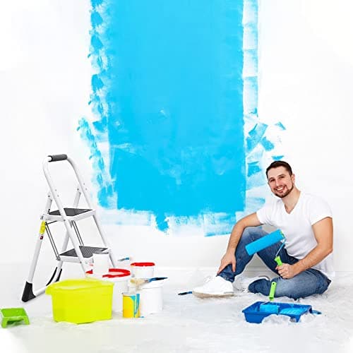 Step Ladder EFFIELER 2 Step Stool Ergonomic Folding Step Stool with Wide Anti-Slip Pedal 430 lbs Sturdy Step Stool for Adults Multi-Use for Household, Kitchen, Office (Matte White) 7