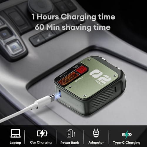 PAXA Mini Electric Shaver for Men,9000Rpm Electric Razor for Men,Magnetic Dual-Head Rotary Pocket Shaver IPX7 Waterproof Wet & Dry for Shaving Face,USB-C Rechargeable for Home,Car,Travel(Green) 6