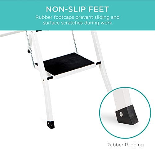 Best Choice Products 4-Step Portable Folding Heavy-Duty Steel Ladder w/Hand Rail, Wide Platform Steps, 330lbs Capacity 5