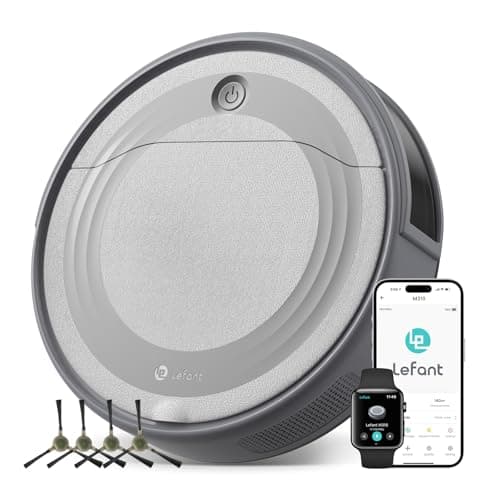 Lefant M310 Robot Vacuum Cleaner– 4500Pa Suction, Ultra-Slim & Quiet, PreciSense Obstacle Avoidance, WiFi/App/Voice Control, 160-Min Runtime, Self-Charging – Ideal for Pet Hair & Hard Floors (Gray)