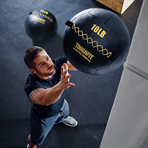 ToughFit Soft Wall Ball - Medicine Ball Set for Cardio Fitness Exercise - Weighted Med Ball for Strength and Conditioning Exercises, Cross Training Lunge, and Partner Toss 6