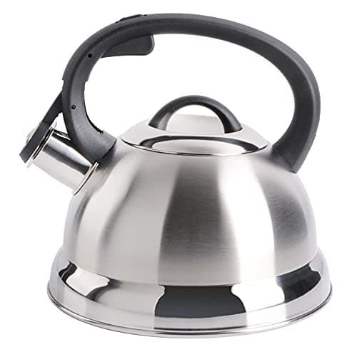 Mr. Coffee Flintshire 1.75-Quart Stainless Steel Whistling Tea Kettle – Brushed Satin Finish Stove-Top Kettle for Boiling Water 6