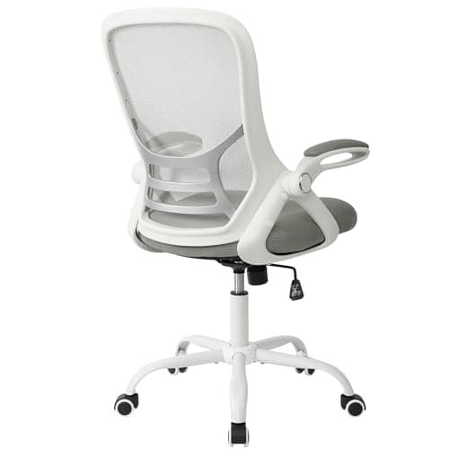 HYLONE Office Chair Ergonomic Chair with Flip up Armrests, Thickened Seat Computer Chair with Breathable Mesh Back Home Office Computer Chairs for Long Hours Mesh Office Chair(Grey)