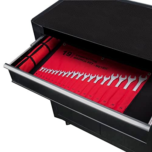19-Piece Complete Metric Combination Wrench Set in Roll-up Pouch, No Skipped Metric Sizes 6mm - 24mm | Best Value Wrench Set, Ideal for General Household, Garage, Workshop, Auto Repairs, Emergency 7