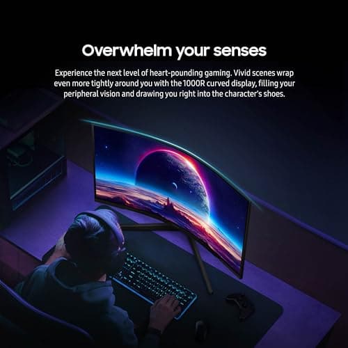 Samsung 27-Inch Odyssey G55C Series QHD 1000R Curved Gaming Monitor, 1ms(MPRT), HDR10, 165Hz, AMD Radeon FreeSync, Eye Care, LS27CG552ENXZA 8
