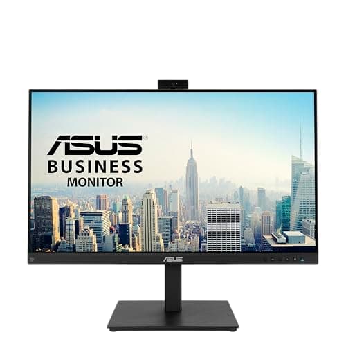 ASUS 27” 1080P Video Conference Monitor (BE279QSK) - Full HD, IPS, Built-in Adjustable 2MP Webcam, Mic Array, Speakers, Eye Care, Wall Mountable, Frameless, HDMI, DisplayPort, VGA, Height Adjustable 8