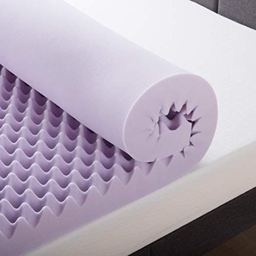 Best Price Mattress 4 Inch Egg Crate Memory Foam Mattress Topper with Soothing Lavender Infusion, CertiPUR-US Certified, Dorm Essentials, Queen 5