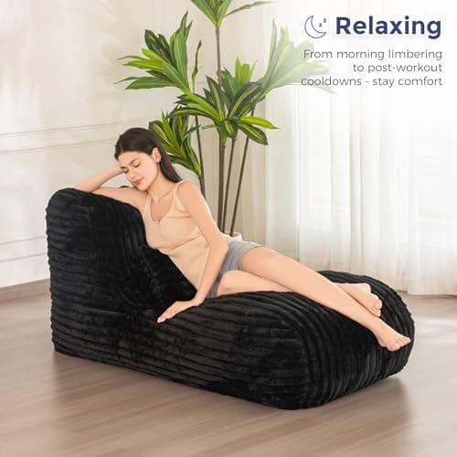 MAXYOYO Chaise Lounge with Pillow, Ergonomic Chaise Lounge Chair Indoor, Soft Fabric Velvet Floor Sofa, Fainting Couch for Bedroom Living Room 7