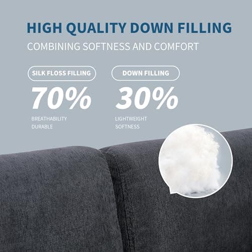 Extra Wide Deep Seat Convertible Modular Sectional Couch with Movable Ottoman and Detachable Backrest,L Shaped Upholstery Reversible Corner Sofa,Down Filled Sleeper Sofa&Couches for Living Room,Gray 8