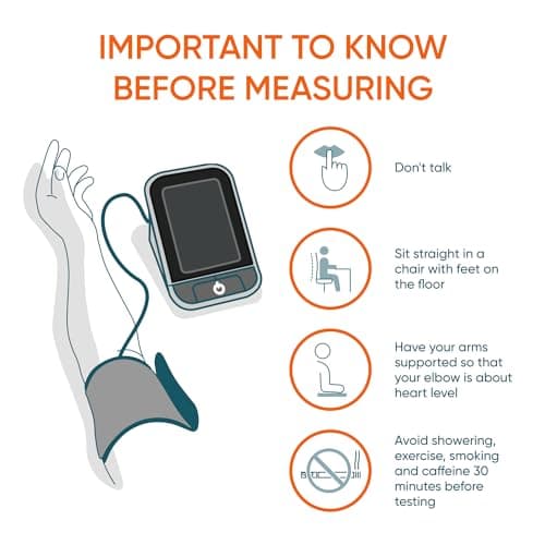 Dario Blood Pressure Monitor for Home Use Gen2 Automatic Machine, LCD Backlit Display, Large Adjustable Arm Cuff (8.75-16.5in) Smart Bluetooth App & Carry Case 6