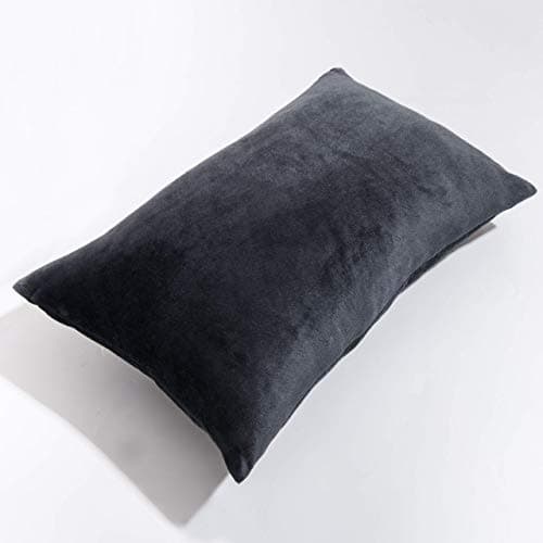 NTBAY 2 Pack Zippered Velvet Queen Pillowcases, Super Soft and Cozy Luxury Fuzzy Flannel Pillow Cases with Zipper, 20x30 Inches, Charcoal Grey 5