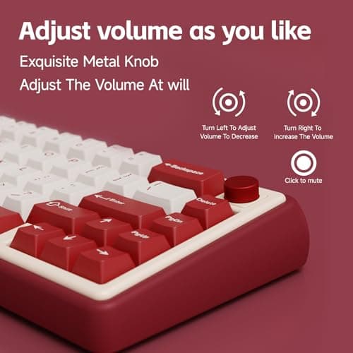 OOCTPK Chilkey Foxy65 Mechanical Keyboard with Knob, Gasket Mount 65% Aluminum Wireless Mechanical Keyboard, BT5.0/2.4GHz/USB-C, Hot Swappable, RGB Backlit Computer Custom Key Board for PC 9
