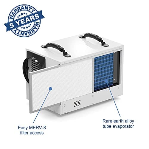 ALORAIR 120 Pints Commercial Dehumidifier for Crawl Spaces & Basements with Drain Hose, Compact Dehumidifiers for Home and Industry Water Damage, Auto Defrost, 5-Year Quality Coverage 5