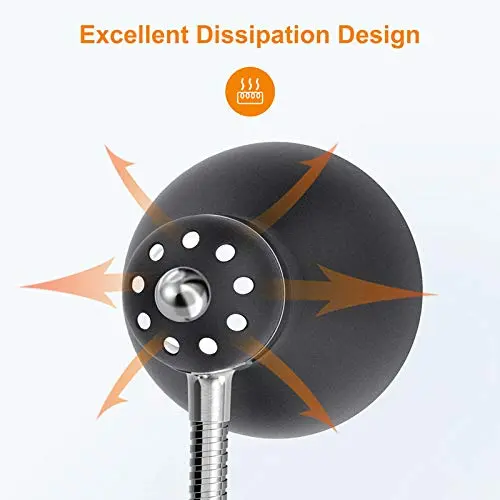 LEPOWER Metal Desk Lamp, Eye-Caring Table Lamp, Study Lamps with Flexible Goose Neck for Bedroom, Home Office (Matte Black) 7