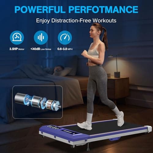 Walking Pad Treadmills, 6% Incline Treadmill for Home, 5% Decline Walking Pad 300lbs Capacity, Desk Treadmill for Office Under Desk Walking Pad for Small Spaces, Works with KINOMAP Apple Health 8