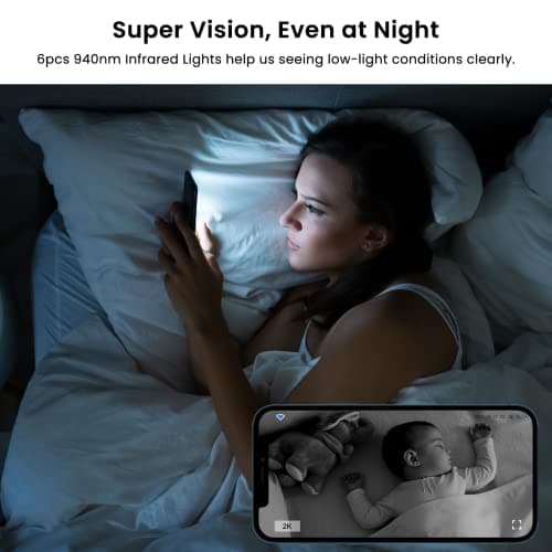 Indoor Cameras for Home Security 2K, Galayou Baby Camera Monitor with Two-Way Audio, Home Cameras with APP for Phone ,Smart Siren, Motion Detection, Compatible with Alexa/Google Assistant 4P 5