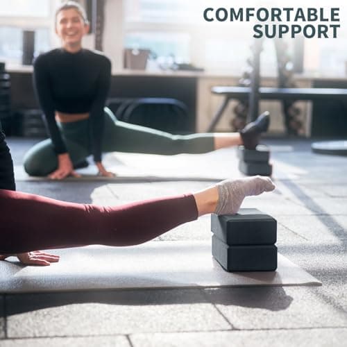 Yoga Blocks 2 Pcs, 9"x6"x3" Yoga Brick Foam Blocks EVA Foam Block Props Accessories for Pilates Stretching and Meditation (Grey, Large) 5