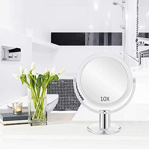 Fabuday Magnifying Makeup Mirror Double Sided, 1X 10X Magnification Mirror, Table Top Vanity Mirror, Transparent 5