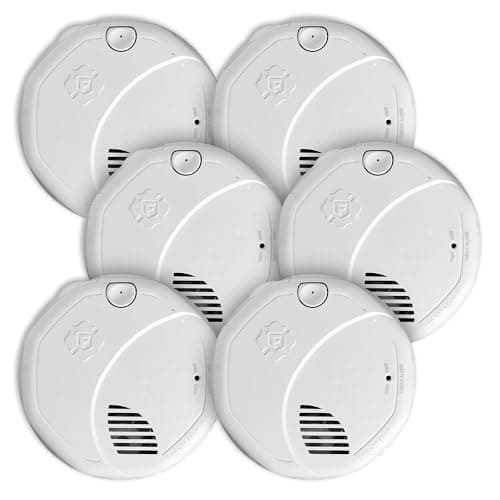 First Alert Interconnect Hardwire Dual Sensor Smoke Alarm with Battery Backup, SM300-AC, 6-Pack