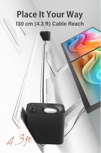 FUNLOGY Speaker - 14W Stereo PC Speakers, USB Powered, Compact Size with 30° Tilt Design, Volume Dial Control, for Desktop, Laptop, Monitor, Gaming Consoles, Black 7