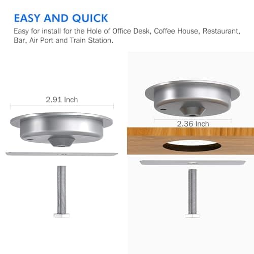 i.VALUX Desk Wireless Charger, 15W Fast Charging Pad for iPhone 17/16/15/14/13/12/11/Pro/Xs Max/XR/AirPods/Samsung Galaxy 10/S10+/S9,Hidden Embed in Furniture Desk Grommet Hole Qi Charger Station 5