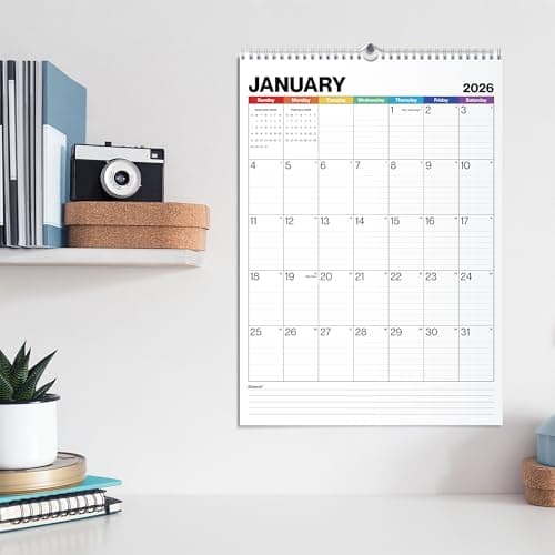 Dunwell Large Wall Calendar 2026, 12x17 (Colorful), Big Grid 12 x 17 Hanging Monthly Calendar with Large Daily Blocks, Premium Paper, Use Jan to Dec 2026 5