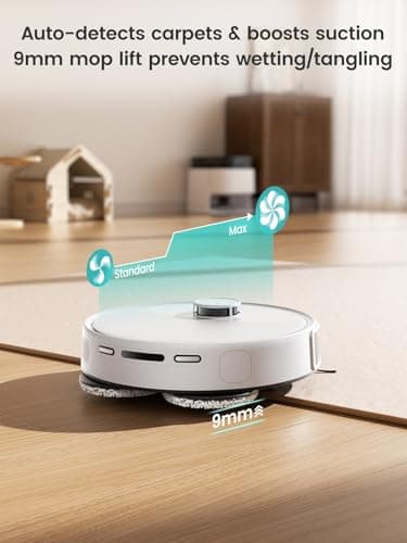 Lefant LiDAR Robot Vacuum and Mop, 12000Pa Suction, 90-Day Self-Emptying, Obstacle Avoidance, Auto Mop Washing&Drying, All-in-One for Pet Hair Carpet, 5G WiFi Alexa/APP/iWatch Control, M3 8