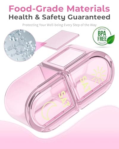 Pillex Pill Organizer 2 Times a Day, AM PM Pill Organizer 7 Day, Weekly Pill Box 2 Twice a Day, Travel Pill Case 7 Days, Medicine Organizer for Medication, Vitamins, Fish Oils, Supplements 5