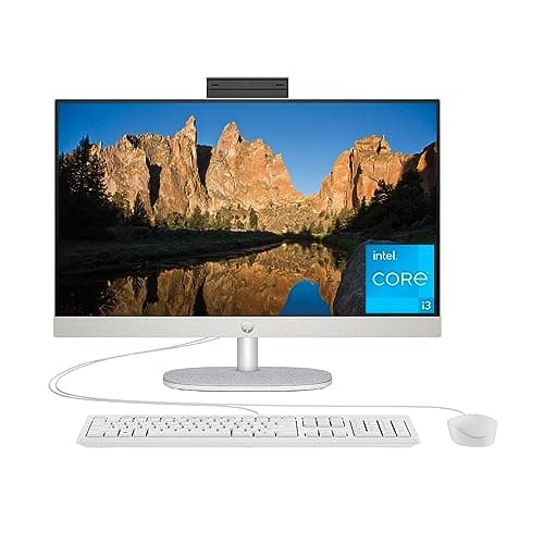 HP 23.8 inch All-in-One Desktop PC, FHD Display, Intel Core i3-N300, 8 GB RAM, 512 GB SSD, Intel UHD Graphics, Windows 11 Home, 24-cr0042 (2023)