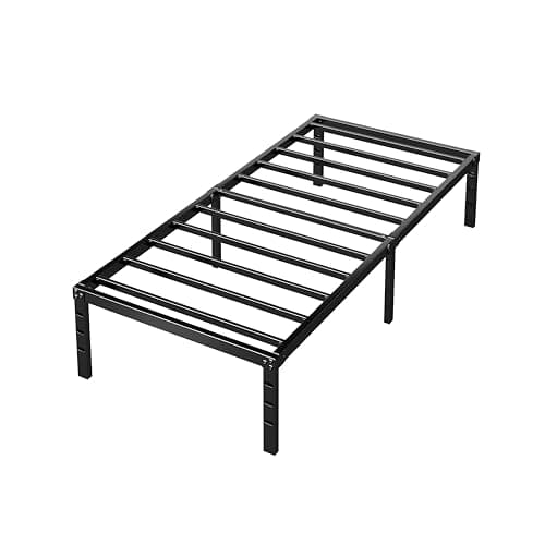 HLIPHA Metal Platform Bed Frame 14 Inch Tall,No Box Spring Needed,Twin Size Bed with Heavy Duty Strong Support Slats,Easy to Assemble,Black 9