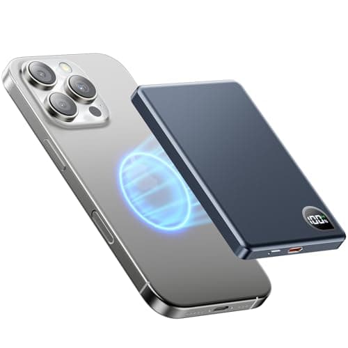 Zoklze Portable Charger Power Bank, 5000mAh Ultra Slim Battery Bank with USB-C & Digital Display, 22.5W Fast Charging Magnetic Battery Pack for iPhone 16/15/14/13 Series, Samsung & Android(Blue)