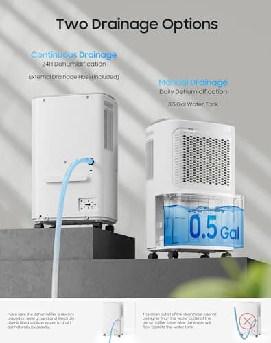2500 Sq.Ft Dehumidifier for Basement Home, ASAHWo 34 Pints Dehumidifier with Drain Hose, Quiet Portable Dehumidifiers for Bathroom Large Room, Bedroom, Auto Defrost,Smart Humidity Control,24H Timer 5