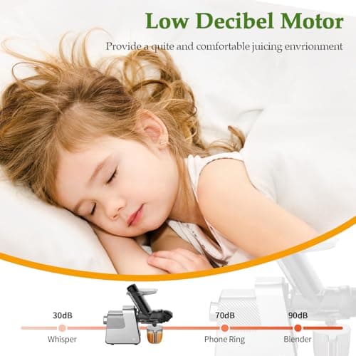 Masticating Juicer Machines, 3.5" Large Feed Chute Cold Press Juicer Fit Whole Fruits Vegetables with Quiet Motor | 5 Speed Modes | Easy to Clean with Brush | BPA Free (Silver & Black) 6