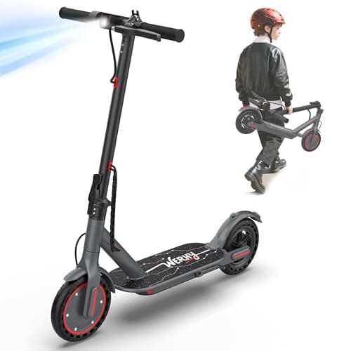 WERHY Foldable Electric Scooter for Kids, 350W Motor, Max 12Miles Long Range, 19 MPH Max Speed, 8.5" Solid Tire, Lightweight Foldable E-Scooter with Dual Braking, Digital Display, Cruise Control
