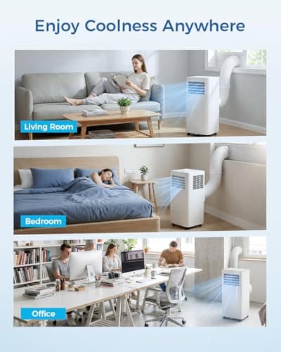 Feelfunn 8,000 BTU Portable Air Conditioner - 3-in-1 Portable AC Unit for Rooms Up to 350 Sq. Ft., with Remote Control, Cooling, Dehumidifier & Fan Modes, AC Unit for Bedroom, Office, Apartment 7